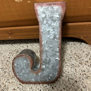 Rustic Metal Letter J Wall Decor